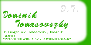 dominik tomasovszky business card